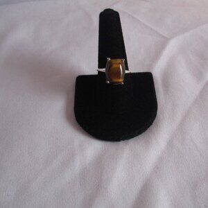 South African Tigers Eye Ring in Sterling Silver (Size 9.0)  10.75 ctw Ring Box